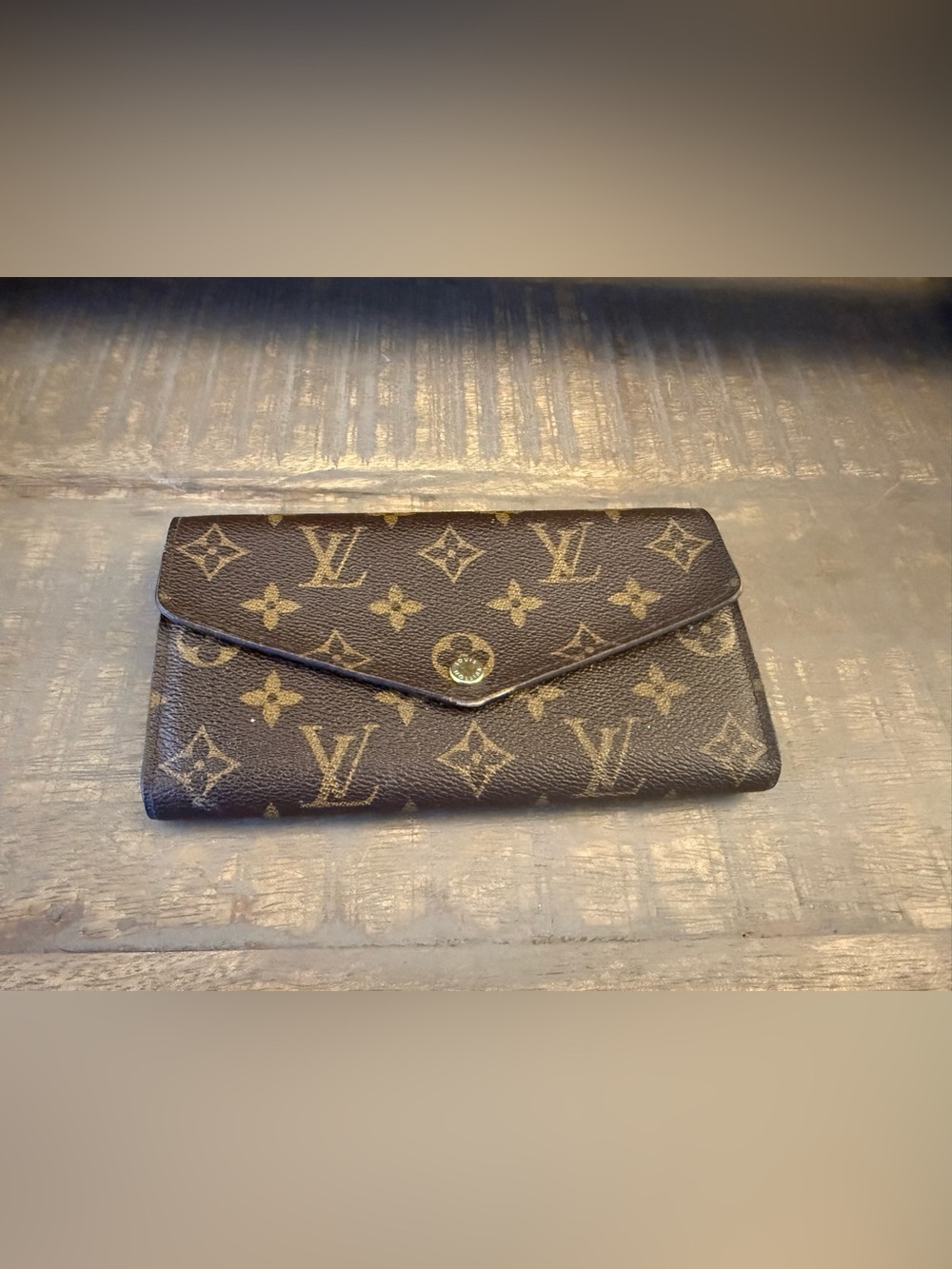 Louis Vuitton Monogram Envelope Wallet in Brown and Gold